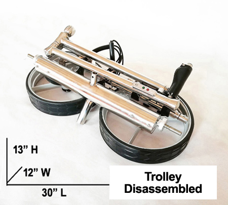 golf push cart disassembled